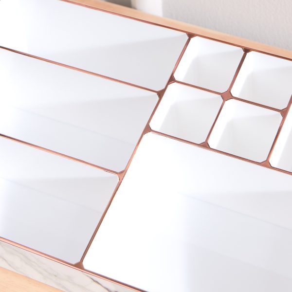 9 Compartment Marble Look Makeup Organiser
