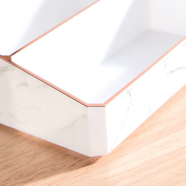 9 Compartment Marble Look Makeup Organiser