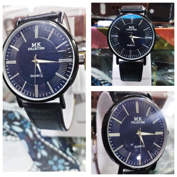 Modern Edge Black Leather Strap Watch – Sleek, Durable,
