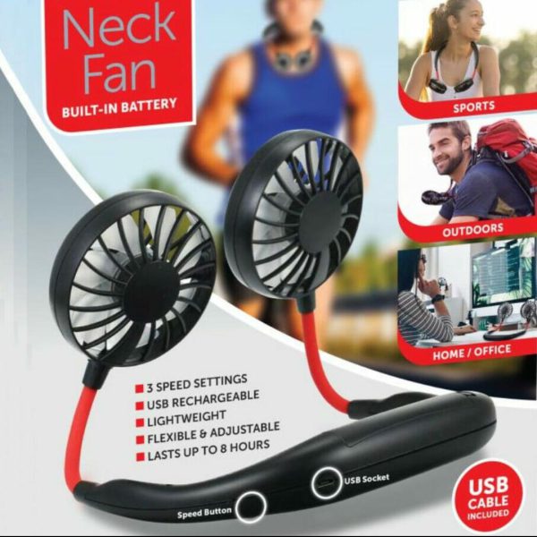 Neck Fan Adjustment Fan Hands-free Hanging Rechargeable Mini Sports Fans