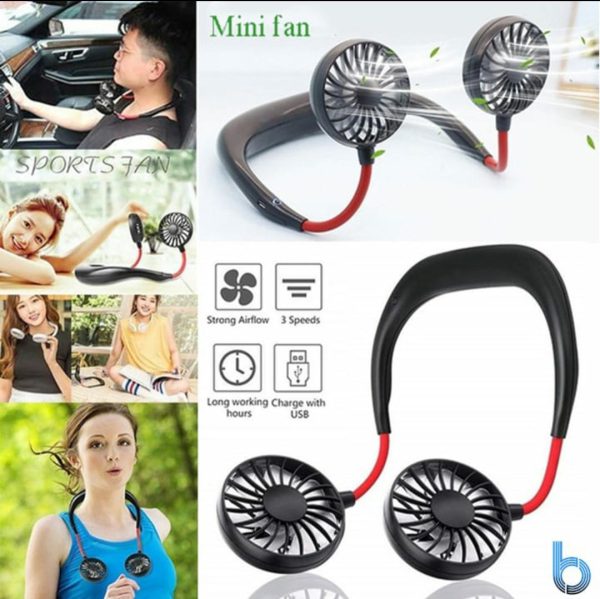Neck Fan Adjustment Fan Hands-free Hanging Rechargeable Mini Sports Fans