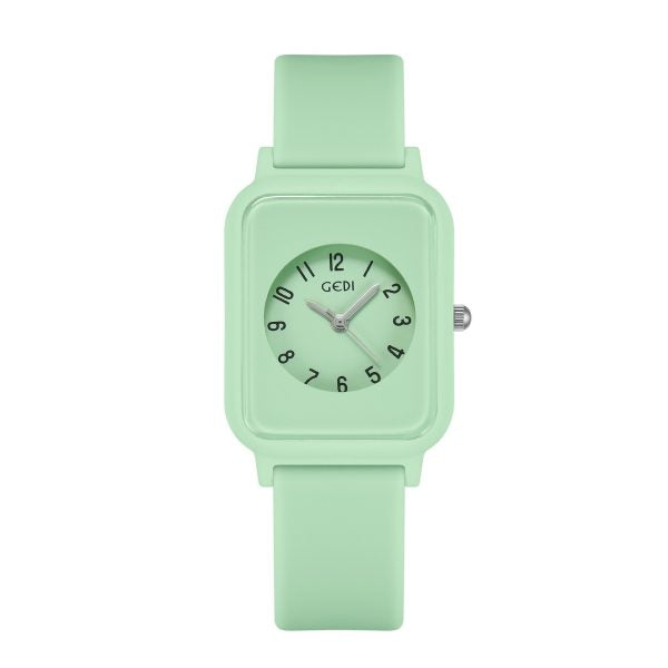Silky Soft Strap Silicon Watch In Aesthetic Colors / Square Case