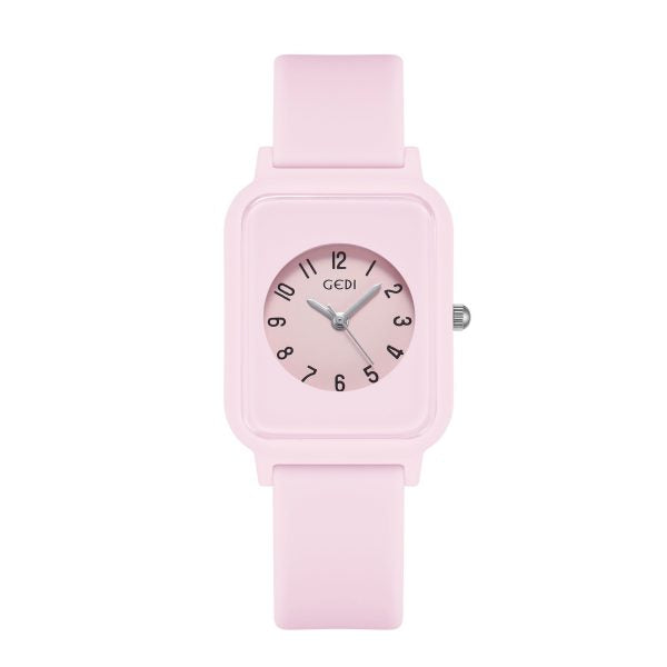 Silky Soft Strap Silicon Watch In Aesthetic Colors / Square Case