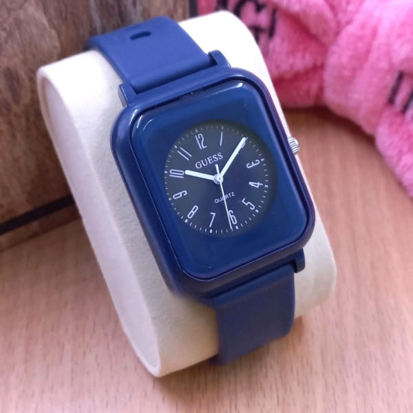 Silky Soft Strap Silicon Watch In Aesthetic Colors / Square Case