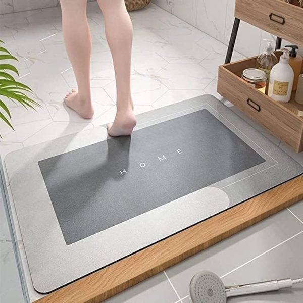 Super Absorbent, Quick-drying Thin Bath Mat – Non-slip, Stain-resistant