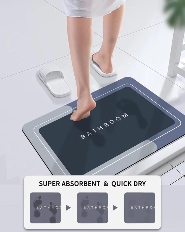 Super Absorbent, Quick-drying Thin Bath Mat – Non-slip, Stain-resistant