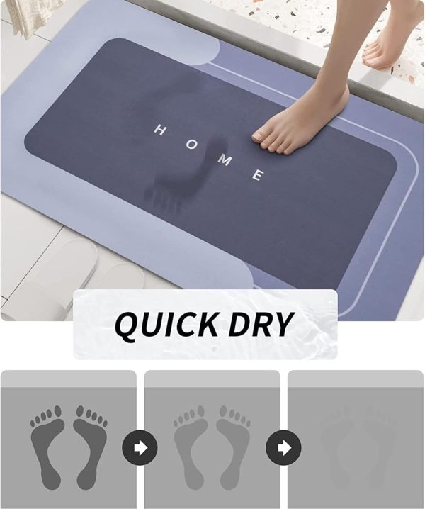Super Absorbent, Quick-drying Thin Bath Mat – Non-slip, Stain-resistant