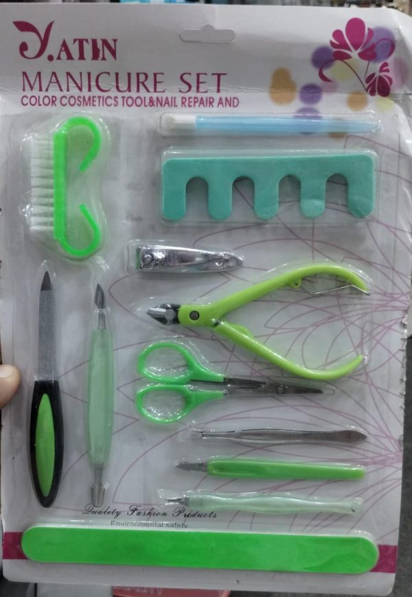 Yatin Professional Manicure Set With Color Cosmetics Tools And Nail Repair