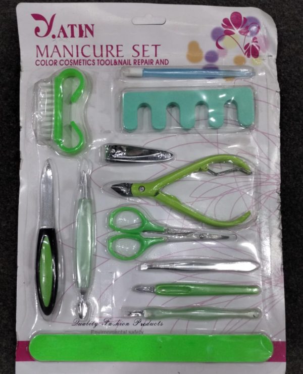 Yatin Professional Manicure Set With Color Cosmetics Tools And Nail Repair