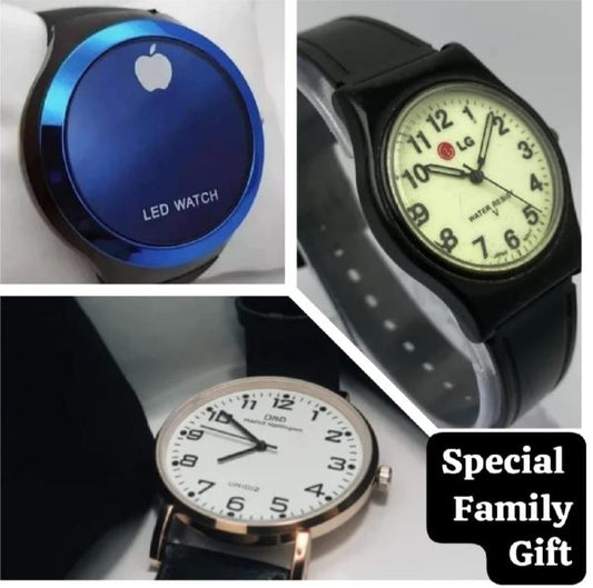 Family Gift Pack Of 3 Watches | Best Quality Watches