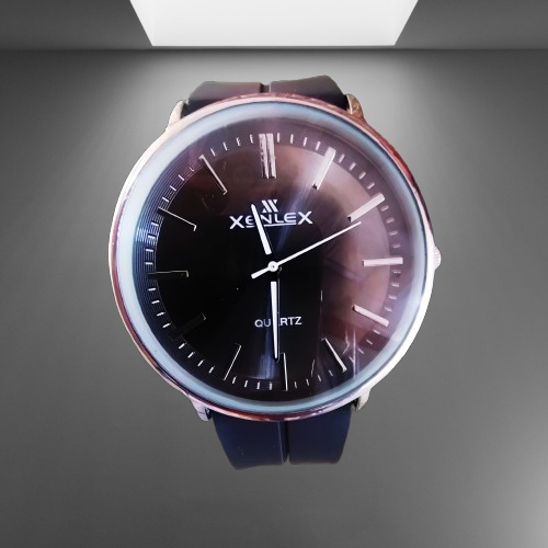 Modern Edge Black Silicone Strap Watch – Sleek, Durable,