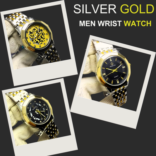 Ma1 Pro King Gents Silver Gold Wrist Watch